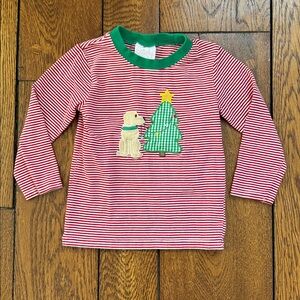 Stitch Fish Christmas appliqué shirt 2T